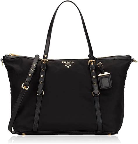 prada tote leather nylon metal|prada tessuto nylon price.